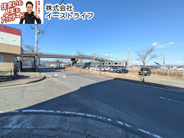 【新築戸建】【家具付き】　いわき市平祢宜町1期　全2棟　長期優良住宅の前面道路含む現地写真|北側12ｍ公道
