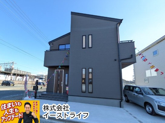 【新築戸建】【家具付き】　いわき市平祢宜町1期　全2棟　長期優良住宅の外観|1号棟外観写真