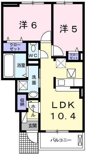 エスペランサ中仁野Ⅰの間取り