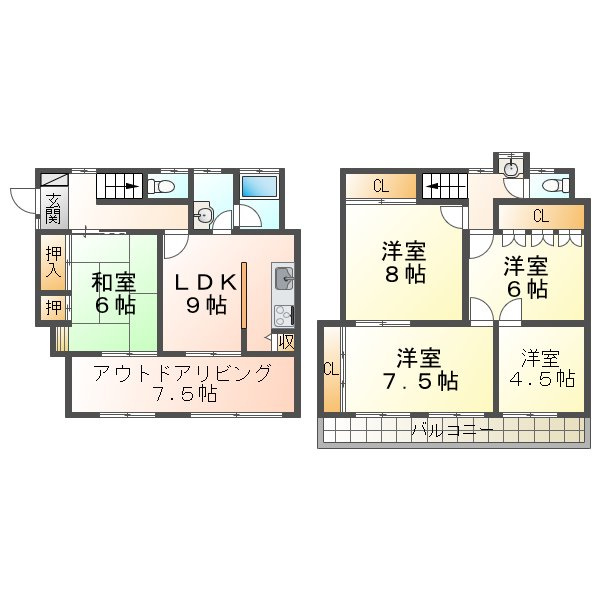塩屋台２丁目戸建の間取り