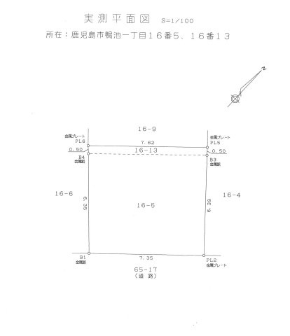鴨池1丁目　売地の土地図