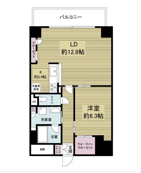 グランルージュ谷町六丁目の間取り
