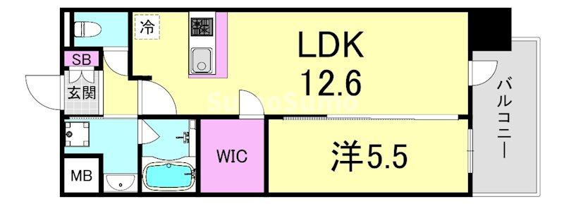 プレサンス心斎橋ニストの間取り