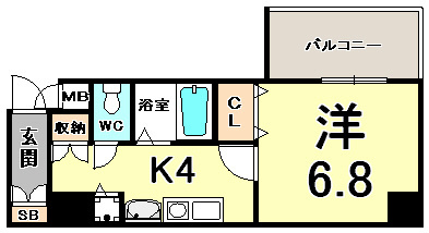 スワンズ神戸三宮イーストの間取り