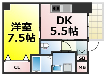 【間取り】 | フロンティアタワー九条Ⅲ 仲介手数料無料