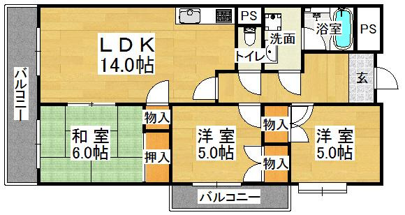 サンライフ大津和の間取り|※間取りが現況と異なる場合は現況を優先します※