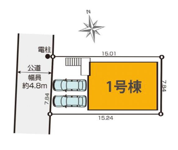 カースペース2台／LDK約25帖／瀬谷区瀬谷2丁目の区画図