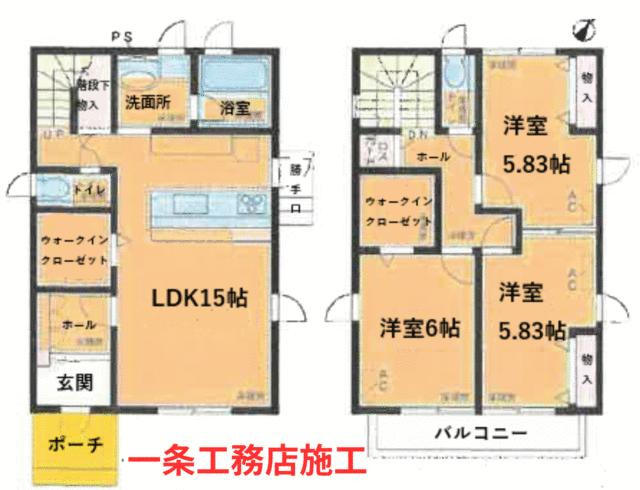 豊橋市牟呂町字百間の中古一戸建の間取り| 3180万円、土地面積151.89ｍ²、建物面積90.84ｍ²