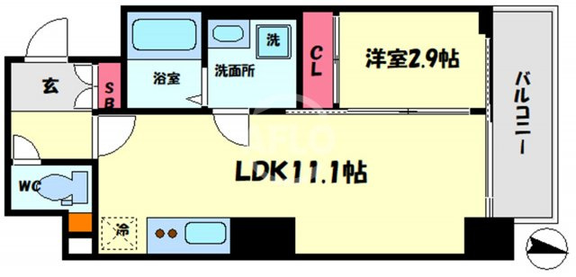 M:COURT新町の間取り|M:COURT新町（エムコート新町）　開放感ある間取り