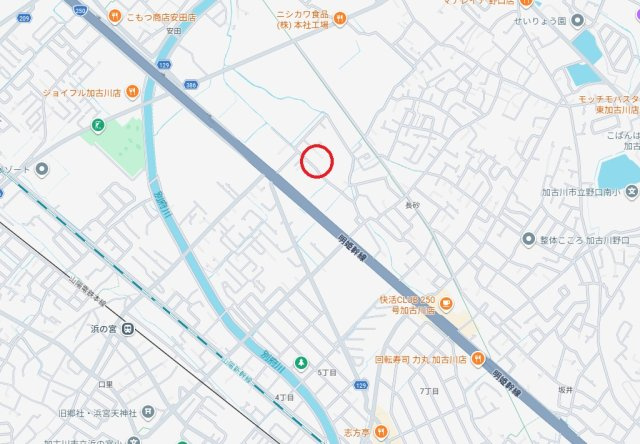 加古川市野口町長砂　　　山陽電鉄「浜の宮駅」徒歩12分の地図