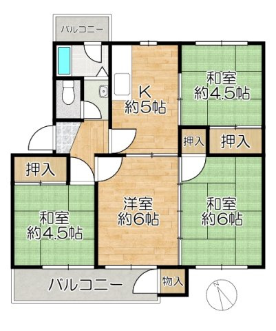 狩口台住宅42号棟の間取り