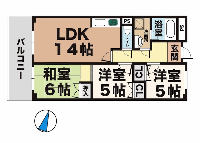 サンライフ大津和の間取り