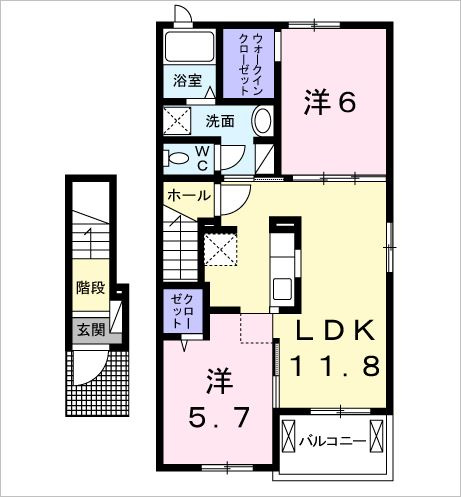 ディアコート二見Ⅱの間取り