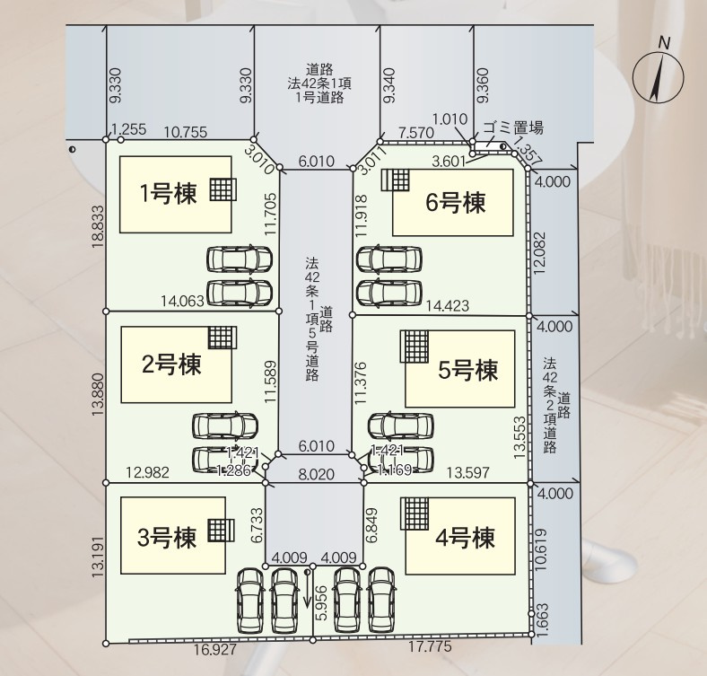 常陸大宮市南町第2　新築戸建　1号棟の区画図