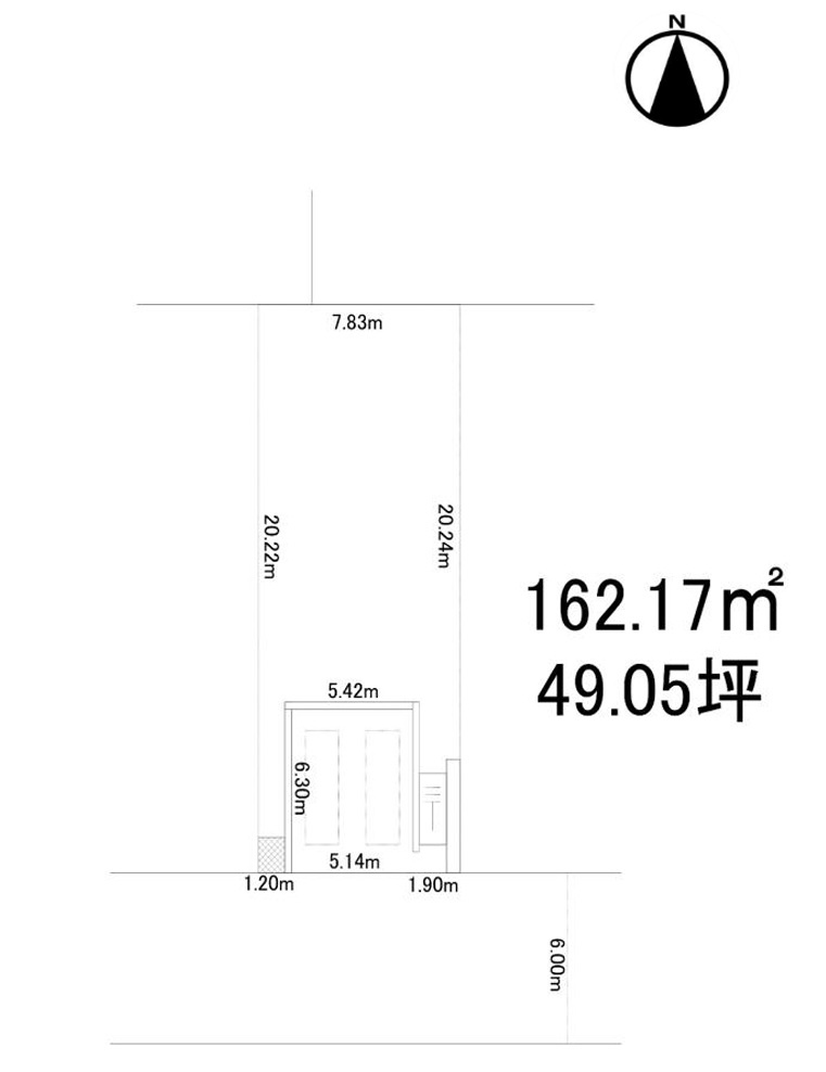 土地面積49坪　前面広々6ｍ　垂水区青山台三丁目　土地の土地図