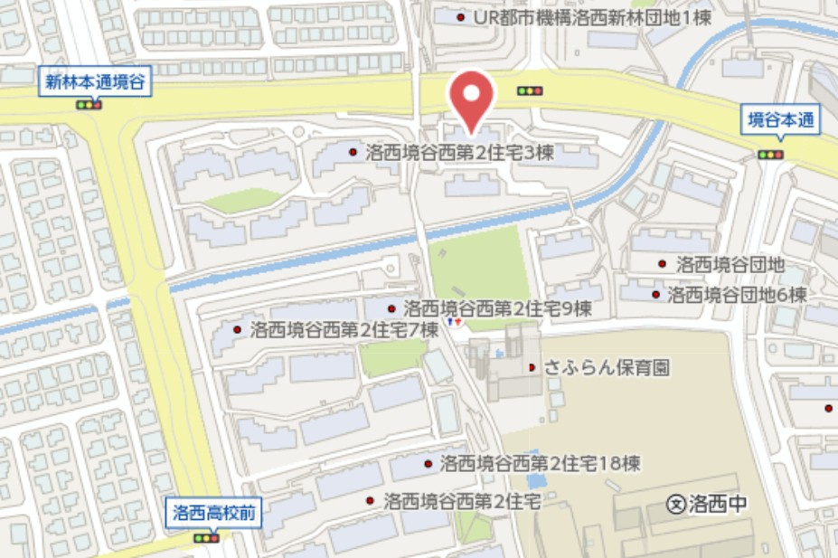 洛西境谷住宅1棟　2階の地図