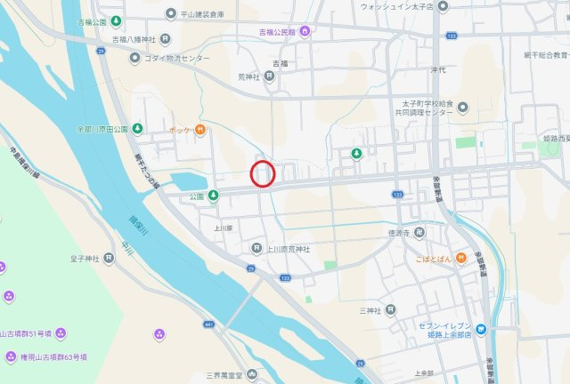 姫路市余部区上川原　　中古戸建の地図