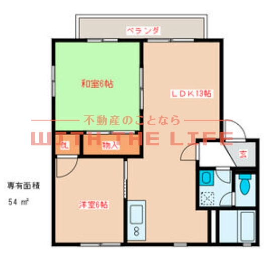 フラワーガーデン津福【10,000円キャッシュバック対象物件】の間取り|間取り図です