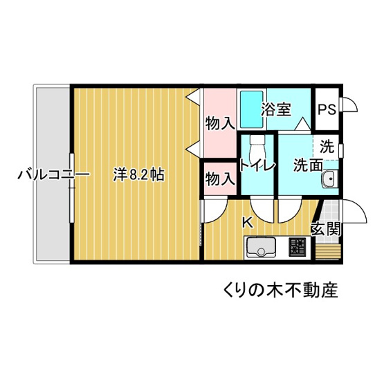 【間取り】 | コーポ拝志 | １DKのお部屋です