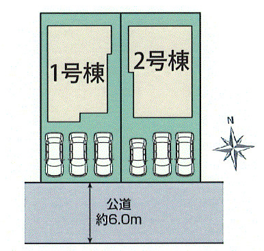 あきる野市原小宮1丁目　新築戸建全2棟の区画図