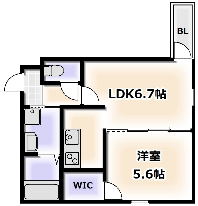 フジパレス清水丘Ⅴ番館の間取り