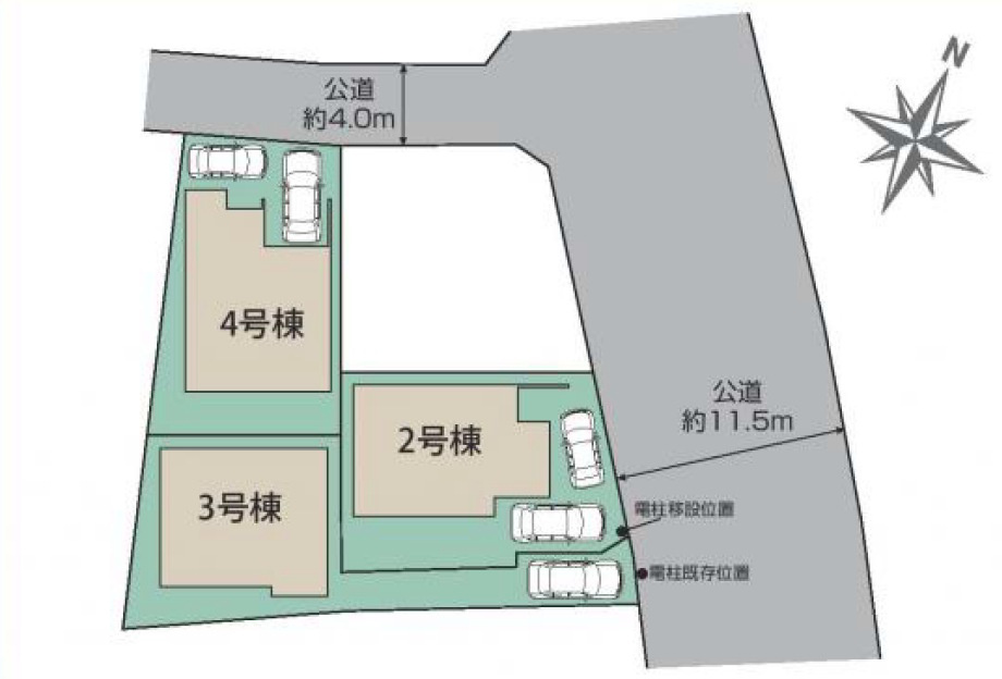 相模原市中央区田名　新築全3棟の区画図|区画図