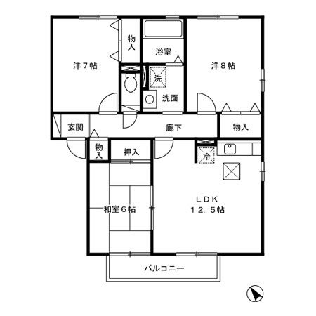 リビングタウン向中野　Ｄの間取り