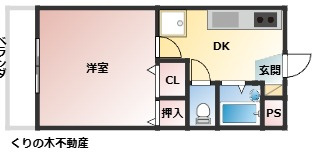 【間取り】 | 阿部ハイツNo.1 | 1DKのお部屋です
