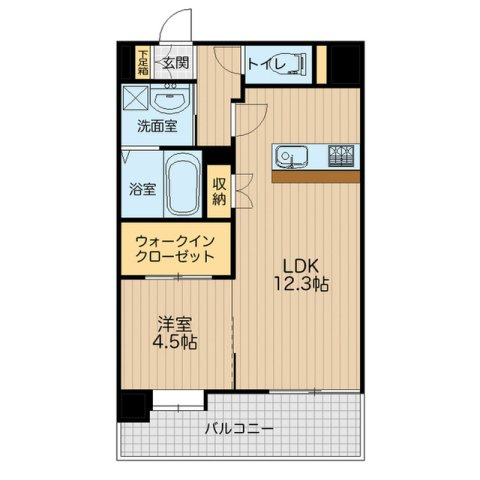 熊本市中央区新屋敷２丁目の賃貸マンションの間取り
