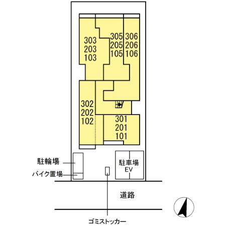 ルリアン北小岩Ⅱの区画図