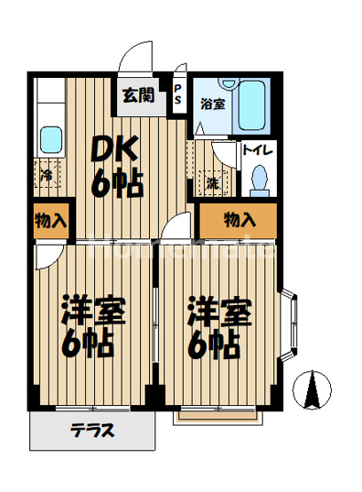 【間取り】 | エルディム小雀Ｂ | 間取図