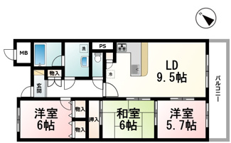 【間取り】 | グローバル堅田駅前