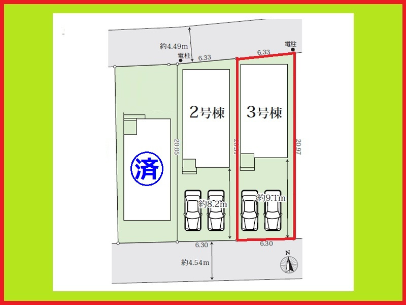 名古屋市港区船頭場１丁目の新築一戸建の区画図|◇３号棟◇　　