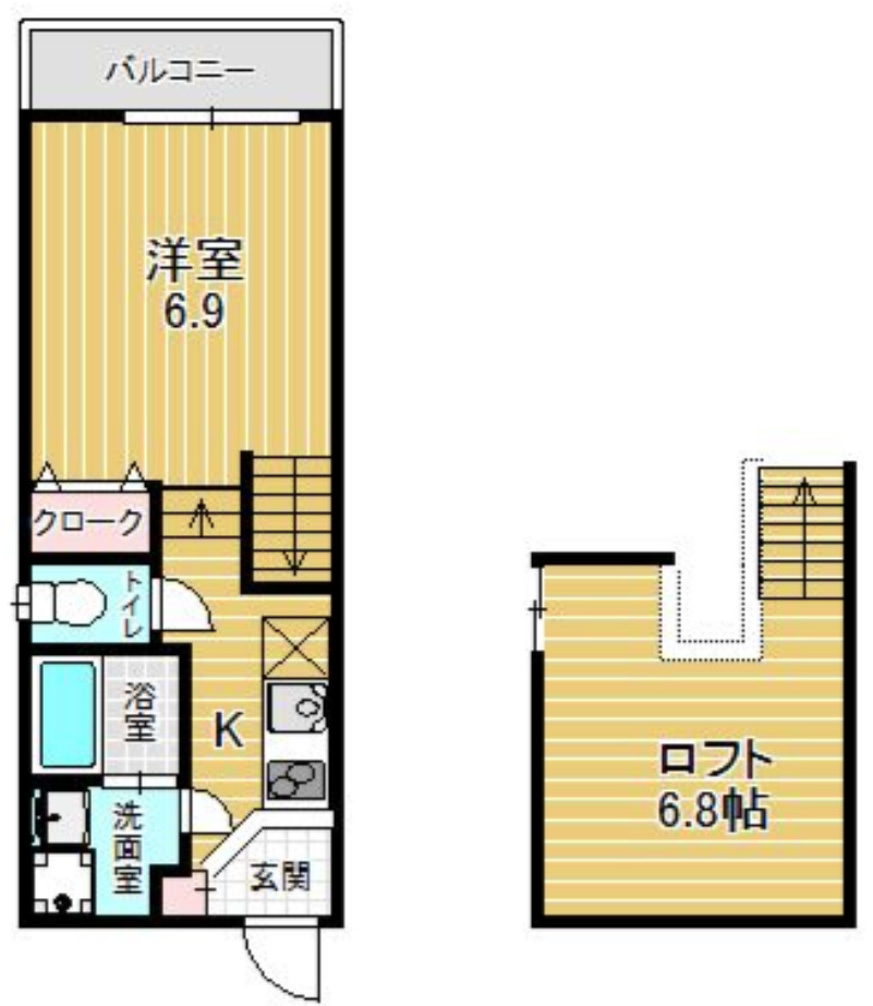 シャレオ湯町Ⅰの間取り|別号数タイプ