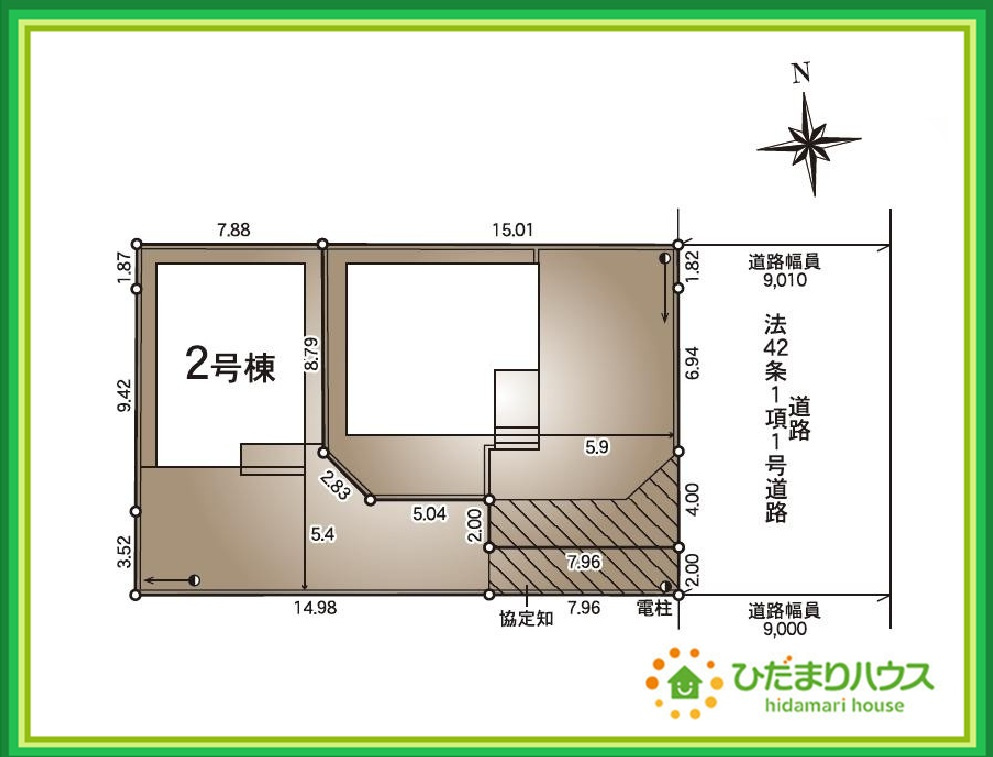 郡山市堤第4　新築戸建　2号棟の区画図|駐車2台以上可能で、急な来客時にも安心ですね☆彡