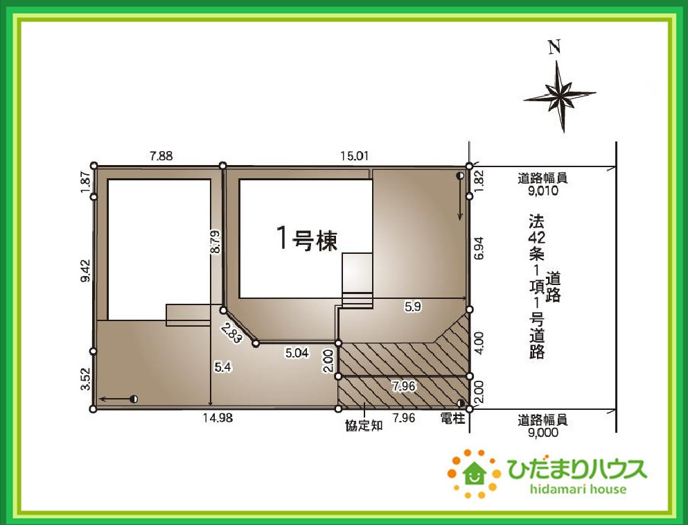 郡山市堤第4　新築戸建　1号棟の区画図|小学校まで759m！お子様の登下校も安心できる距離です♪