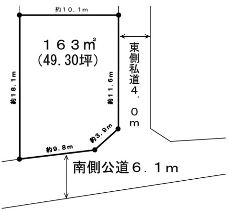 坂戸市塚越　建築条件なし売地　東武東上線『若葉駅』バス19分　【勝呂小学区】の区画図