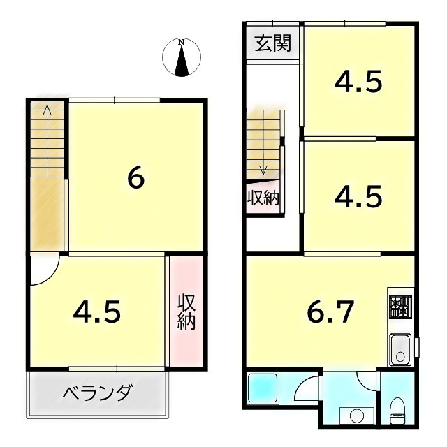 紫野南舟岡町 中古戸建の間取り