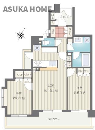 びゅうパルク 横濱片倉弐番館 の間取り|各居室にも窓があり外からの明かり取りができ、プライベート性も高く人気の間取りです。