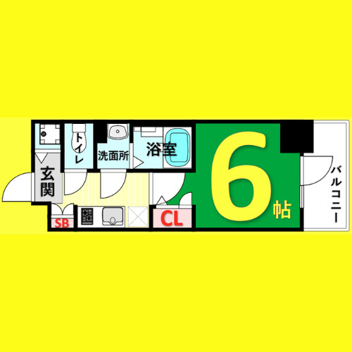 エスリード栄エステージ　名古屋市賃貸　仲介手数料無料の間取り