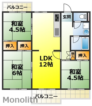 泉北城山台３丁16号棟の間取り
