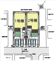 川越市広栄町15-9　新築戸建の区画図