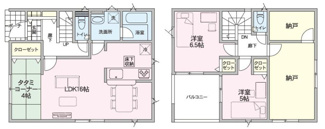 【間取り】 | 新潟市西区寺尾台 第2  1号 | 4LDKの間取り、駐車スペース3台可です('ω')ノ