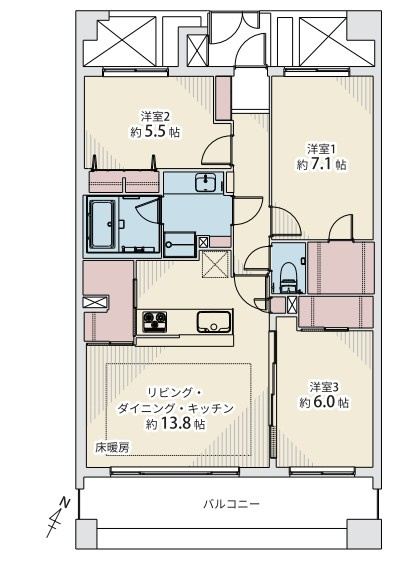 クリオ横浜伍番館の間取り