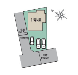 白岡市小久喜　新築一戸建て　ブルーミングガーデン　01の区画図|1号棟
