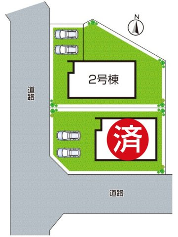 ●5(土)6(日)現地案内可能！　香芝市磯壁の区画図|全２区画