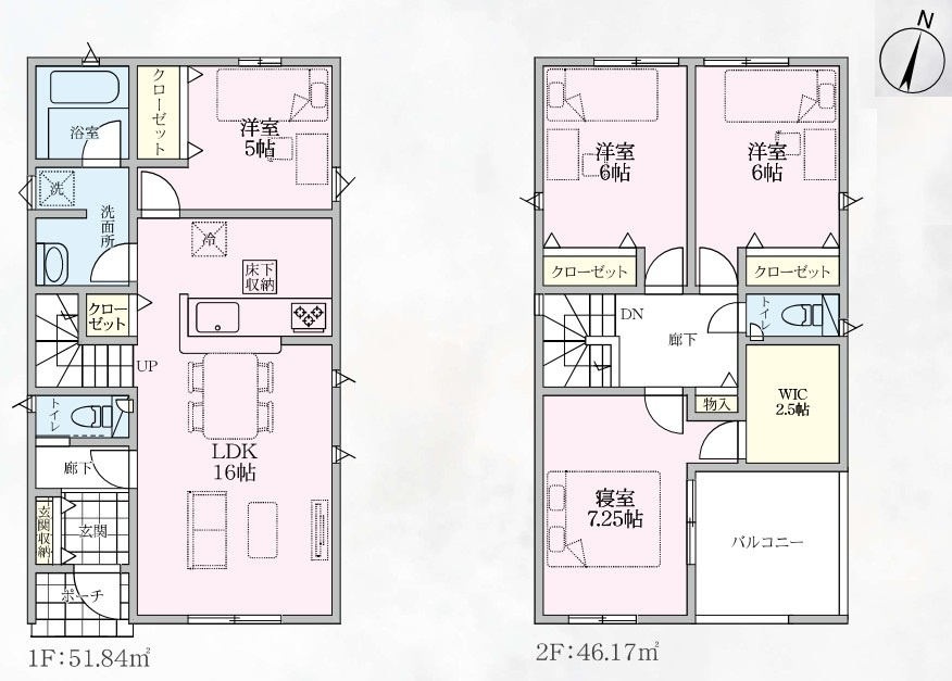 Cradle garden　行田市桜町第5の間取り|図面と現況が異なる場合、現況を優先とします。