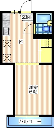 メゾン二本榎の間取り|２Ｆ南向き日当り良好　収納も広くオススメです