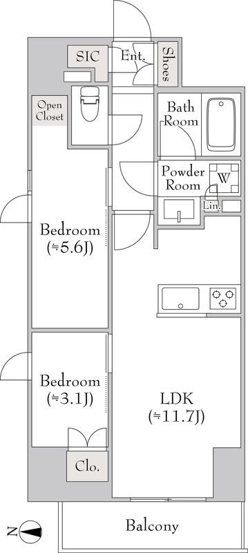 ルミーク錦糸町の間取り