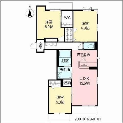 熊本市南区田井島３丁目のアパートの間取り